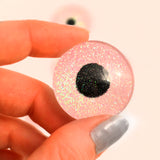 Pink Glitter Sparkling Glass Eyes