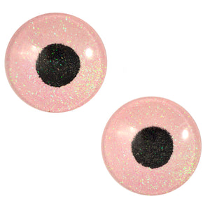 Pink Glitter Sparkling Glass Eyes