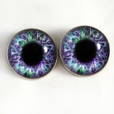 Sew On Buttons Purple and Green Human Glass Eyes
