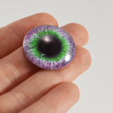 Purple and Green Round Fantasy Glass Eye