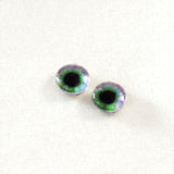 Purple and Green Round Fantasy Glass Eyes