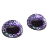 High Domed Purple and Green Human Glass Eyes