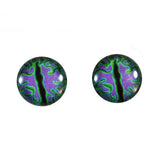 Swirling Green and Purple Dragon Glass Eyes