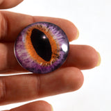 Purple and Orange Cat or Dragon Glass Eye