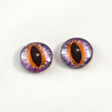Purple and Orange Cat or Dragon Glass Eyes
