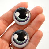 Purple and Teal Anime Glass Doll Eyes with Shines