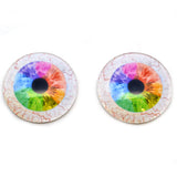 Rainbow Human Glass Eyes with Whites for blythe