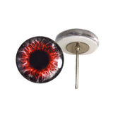 Red and Black Demon Glass Eyes on Wire Pin Posts