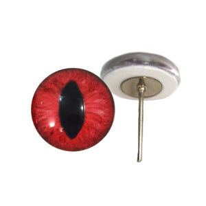 Red Cat Glass Eyes on Wire Pin Posts
