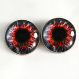 Sew On Buttons Red Demon Glass Eyes