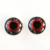 Sew On Buttons Red Demon Glass Eyes