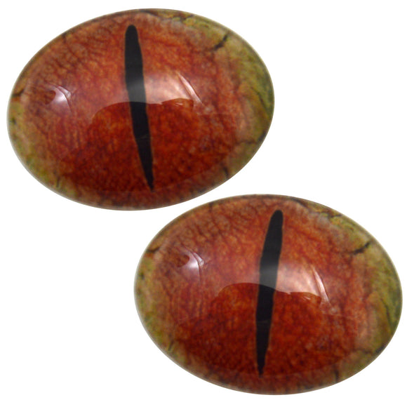 Red Oval Dragon Glass Eyes