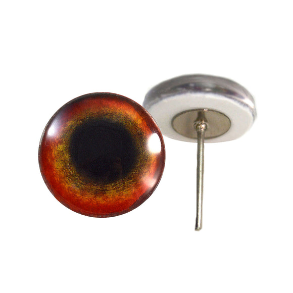 Red Parrot Glass Eyes on Wire Pin Posts