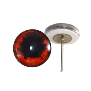 Red and Black Vampire Glass Eyes on Wire Pin Posts
