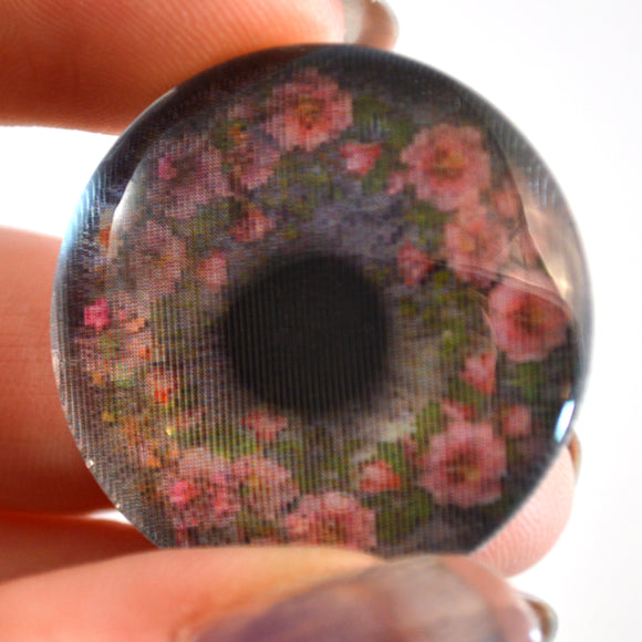 Ring of Flowers Boho Animated Holographic Glass Eyes