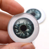 Sage Green and Blue Human Glass Eyes with White Scleras