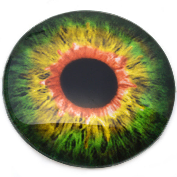 Large 78mm Sensational Green and Orange Glass Eyes