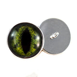 Sew On Buttons Green Alligator Glass Eyes