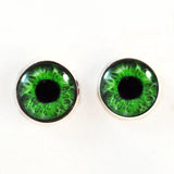 Sew On Buttons Intense Green Glass Eyes