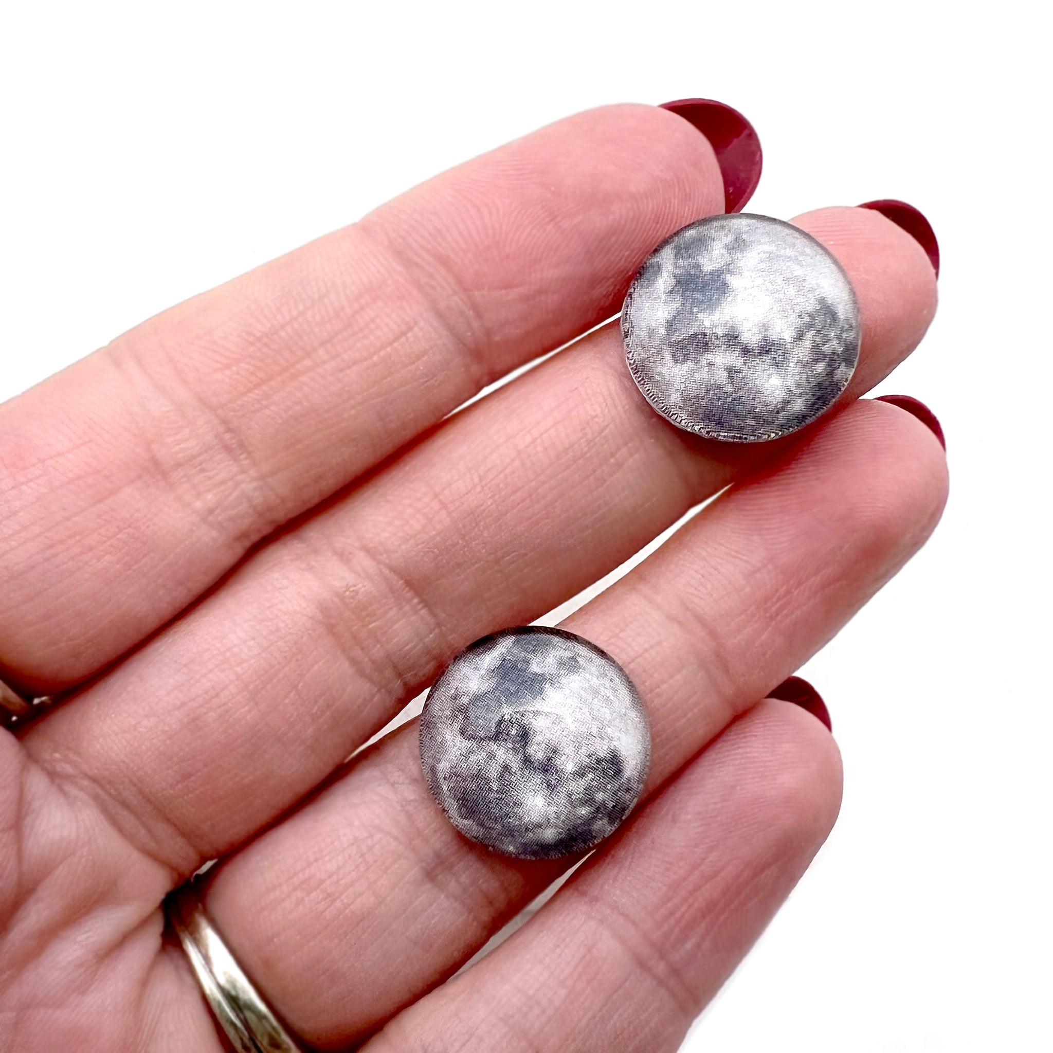 Silver Moon Glass Cabochons – Handmade Glass Eyes