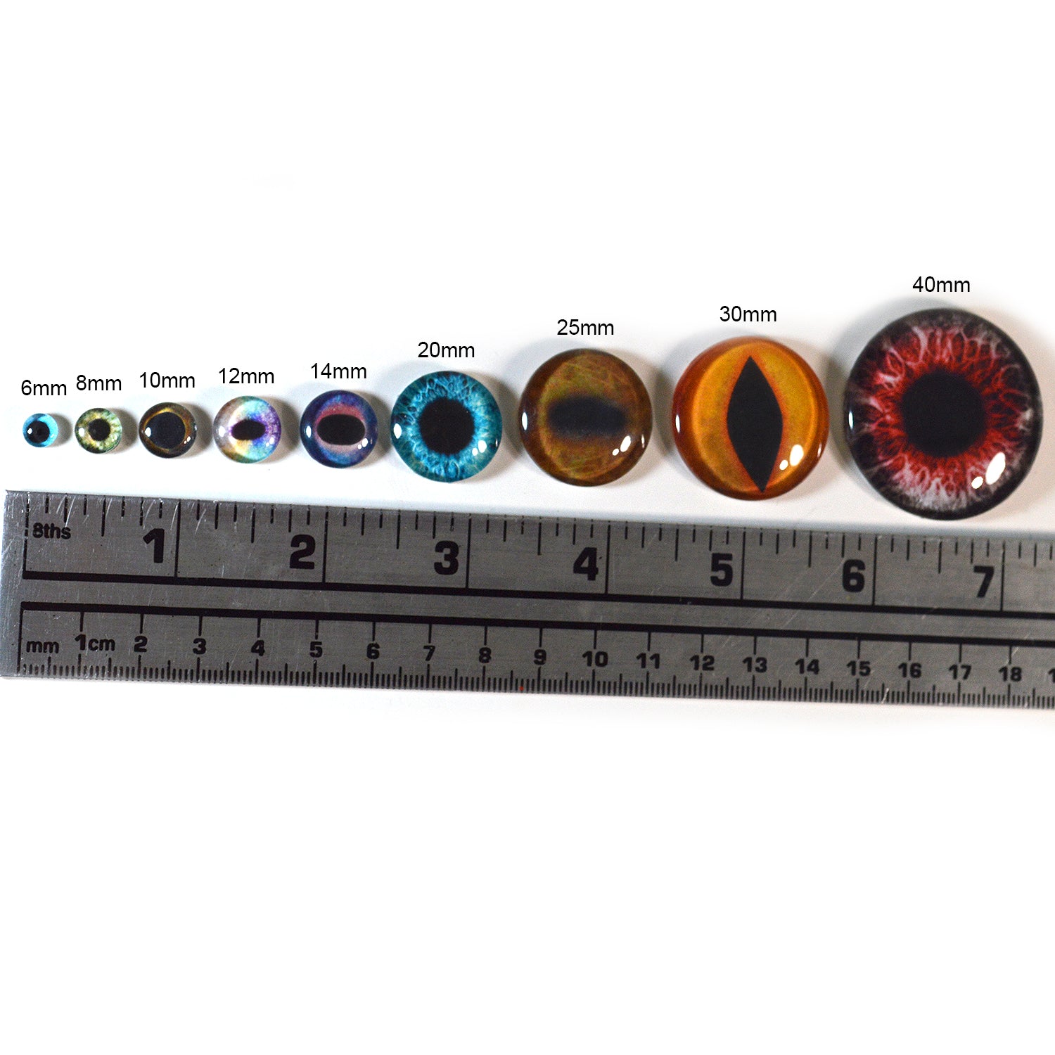 Rich Deep Reddish Brown Human Plastic Safety Eyes – Handmade Glass