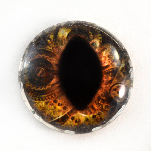 Steampunk Brown Dragon or Cat Glass Eye
