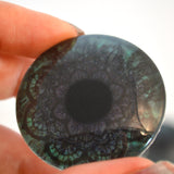 Teal Lace Mandalas Animated Glass Eyes
