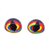 High Domed Tie Dye Colorful Dragon Glass Eyes