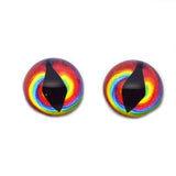 High Domed Tie Dye Colorful Dragon Glass Eyes