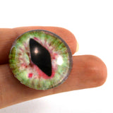 Red and Green Dragon or Cat Glass Eye