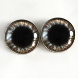 Sew On Buttons Wide Brown Glass Eyes