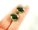16mm Wide Green Dragon Glass Eyes