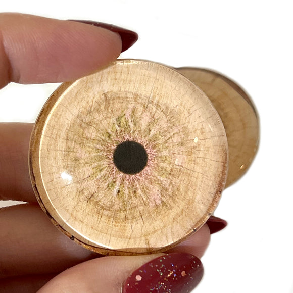 Natural Wood Grain Glass Eyes