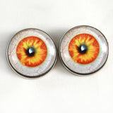 Sew On Buttons Yellow and Orange Spooky Glass Eyes