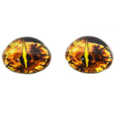 High Domed Yellow Fractal Dragon Glass Eyes