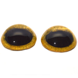 High Domed Yellow Owl Glass Eyes